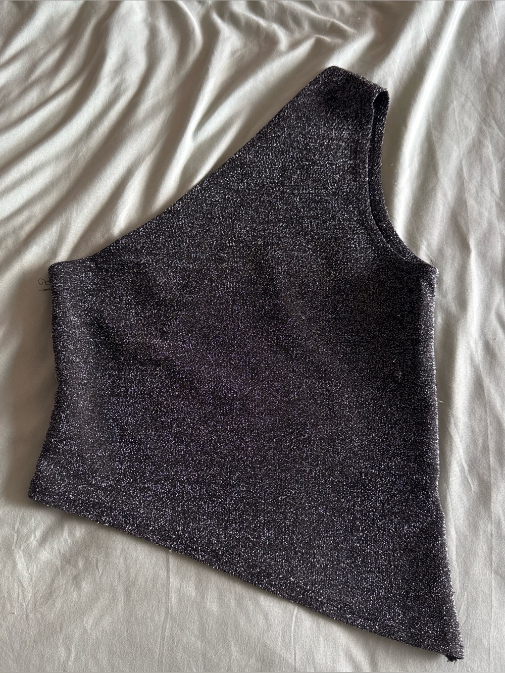 Silence + Noise silver asymmetrical tank top
